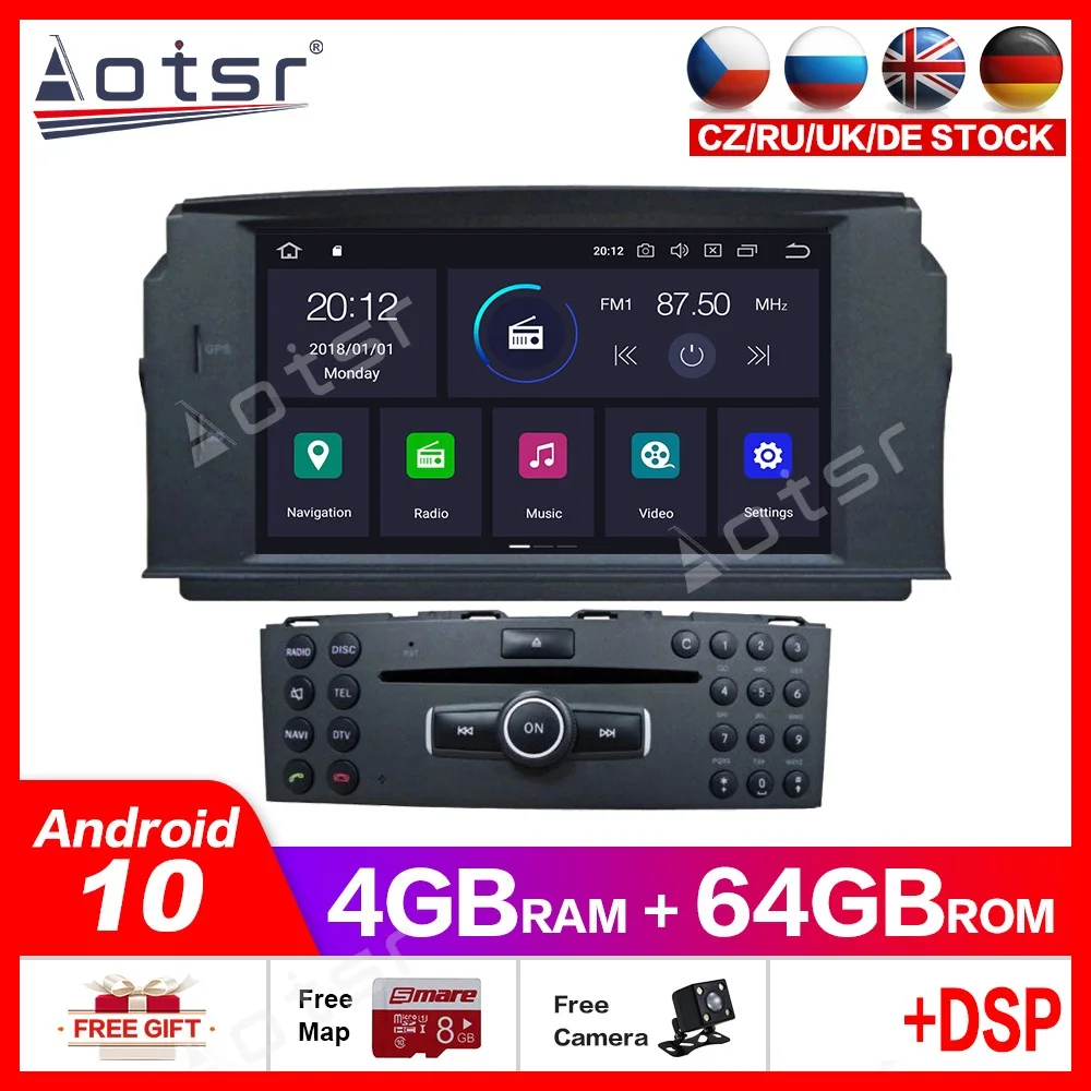 Автомагнитола для Mercedes Benz C Class C180/C200/C230 W204 Android мультимедийный автомобильный