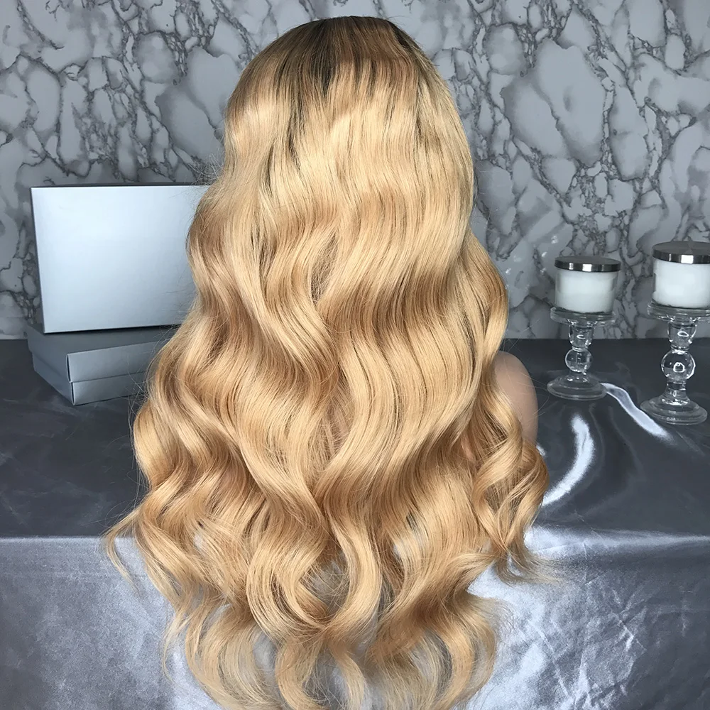 JRX волосы бразильский Омбре#27 цвет Кружева передние парики волнистые человеческие волосы парики предварительно сорванные натуральные волосы линия для черных женщин