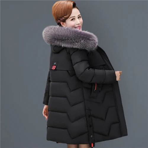 Женская зимняя одежда среднего возраста, хлопок, jacket40-50years, старый темперамент, тонкая пуховая куртка, зимняя женская куртка, Новинка - Color: 5