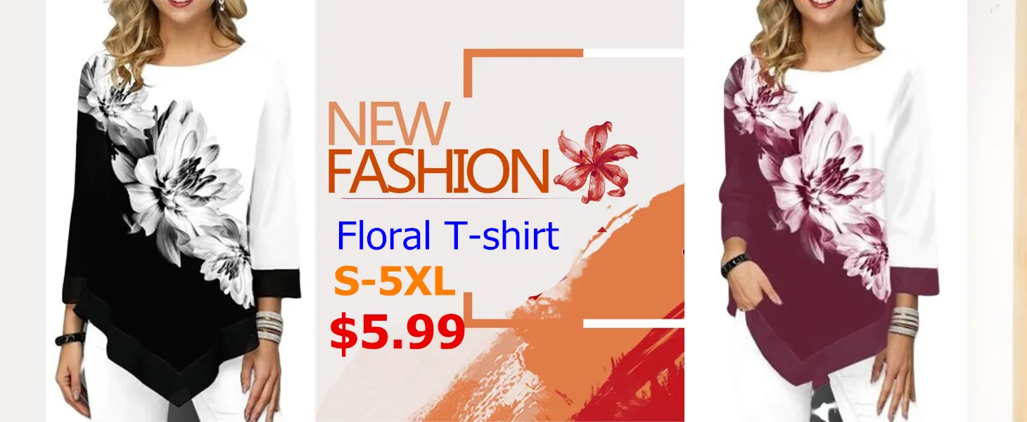 Модные черные женские футболки 3XL 4XL 5XL больших размеров, повседневные футболки с длинным рукавом и принтом