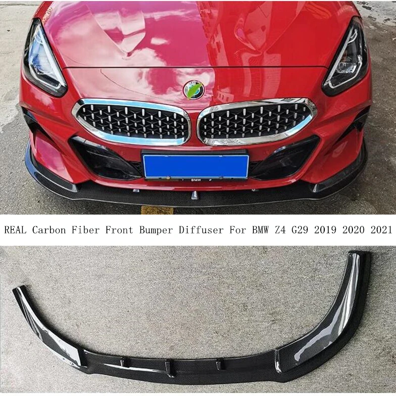 

For BMW Z4 G29 2019 2020 2021 REAL Carbon Fiber Front Bumper Diffuser Lip Spoiler High Quality Car Accessories