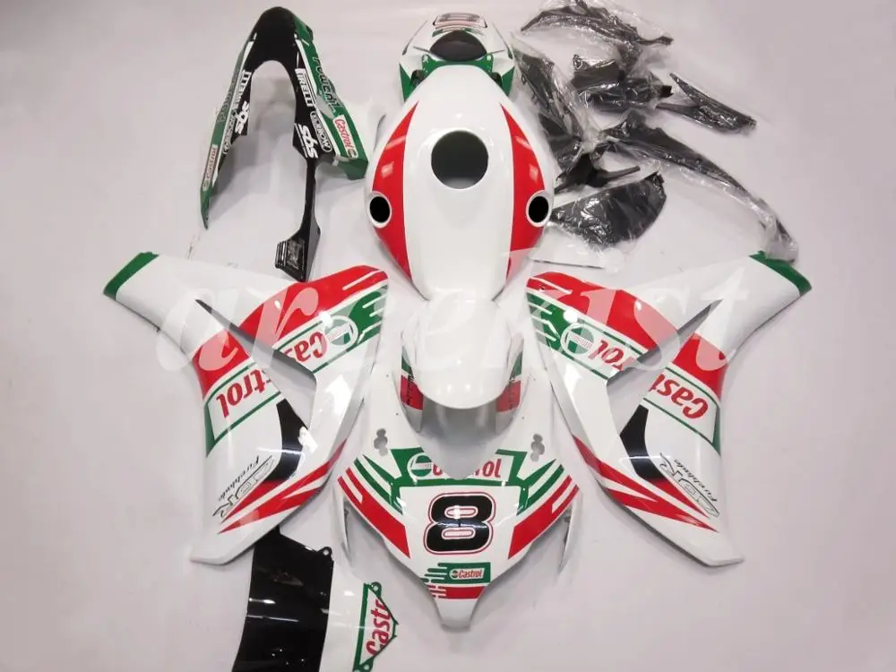 White Red Green Топ литья под давлением ABS полные комплекты обтекателей Подходит для Honda CBR1000RR 2008 2009 2010 2011 CBR1000 Кузов Набор изготовленный на заказ черный - Цвет: White Red Green
