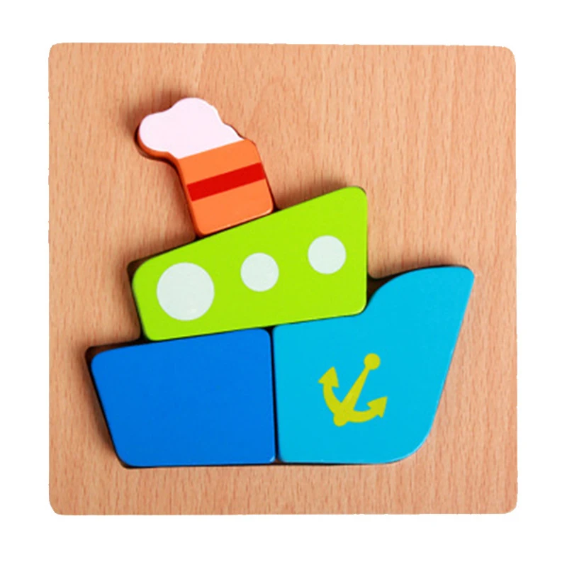 Montessori Materials Children Jigsaw Board Educational Wooden Toys For Toddlers Puzzle Tangram Cartoon Owl Baby Toys 0-12 Months 24