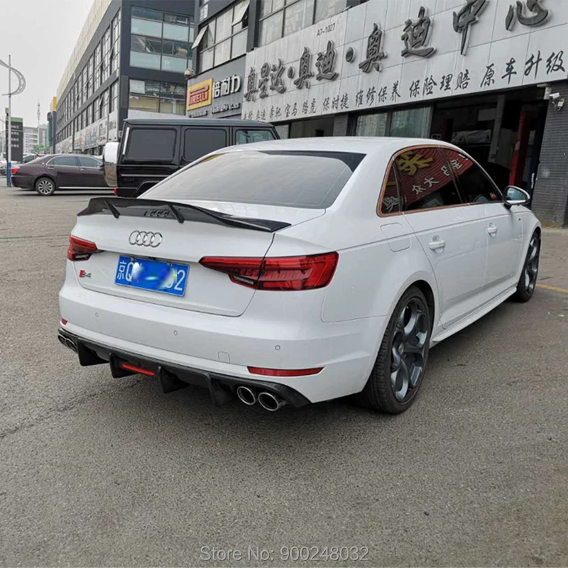 

for Audi A4 B8 B8.5 B9 2009-2018 Carbon Spoiler Wing Trunk Lip Boot Cover Car Styling