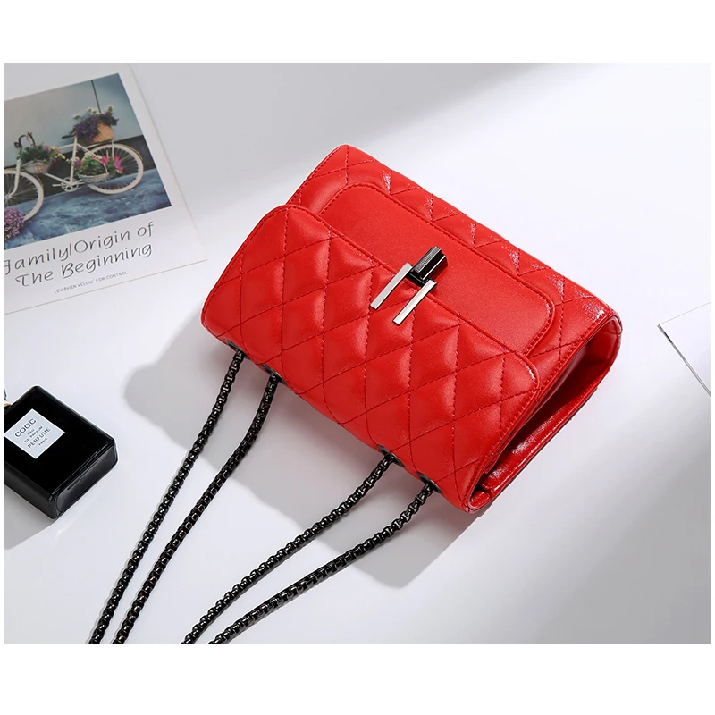 red Wmnuo Satchels женская сумка ромбовидная решетка сумка через плечо из искусственной кожи женские мини сумки через плечо сумка-мессенджер Известный Дизайн хит - Цвет: red