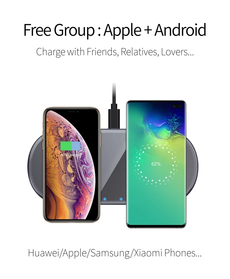 Carregador sem Fio c para Apple Sikai 3.0 Carregamento Rápido Usb Samsung Huawei Telefone Duplo 30 qi 15 w qc 7 Qi 15 w carregador sem fio sikai
