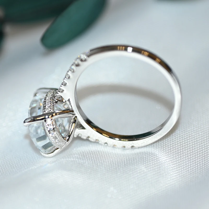 OEVAS Classic 100% 925 Sterling Silver Oval High Carbon Diamond Gemstone Wedding Engagement Ring Fine Jewelry Gift Wholesale