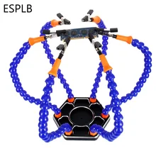 Третий ручный держатель паяльной станции мульти сварочные ручные инструменты с 6 гибкими рукоятками для ремонта печатных плат синий/белый