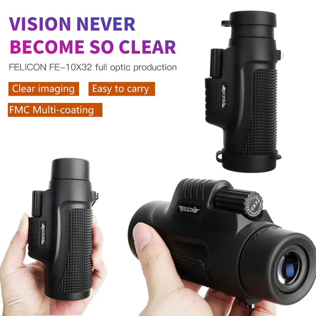 Outdoor Mini 10X32 Portable Night Vision Monocular Telescope Focus Telescope#V