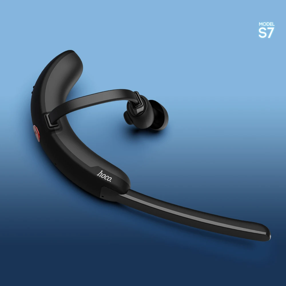 HOCO бизнес Bluetooth наушники цифровой шумоподавление Голосовое управление Беспроводные наушники с микрофоном автомобиль Спортивная гарнитура для iPhone - Цвет: Черный