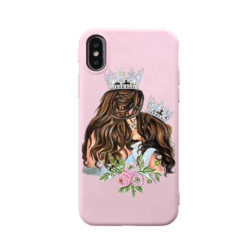 PINK SOFT supermom Супер мама мальчик e девушка любовь САРРА арт семья супер мама папа мать дочь сын розовый чехол для iphone 11 x xr pro xs max 7 8 6 plus - Цвет: PINK SOFT supermom
