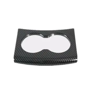 

Auto Cup Holder Cover Interior Decor Black ABS Carbon Fiber Style Water