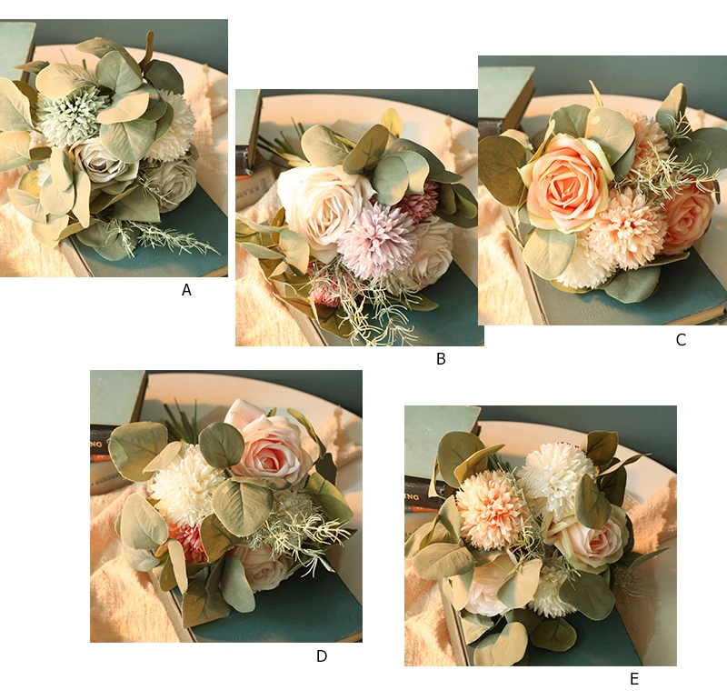 JAROWN Artificial Roses Bouquet Simulation Plants Fake Flowers Wedding Bridesmaids Holding Flowers Home Decorations (118)