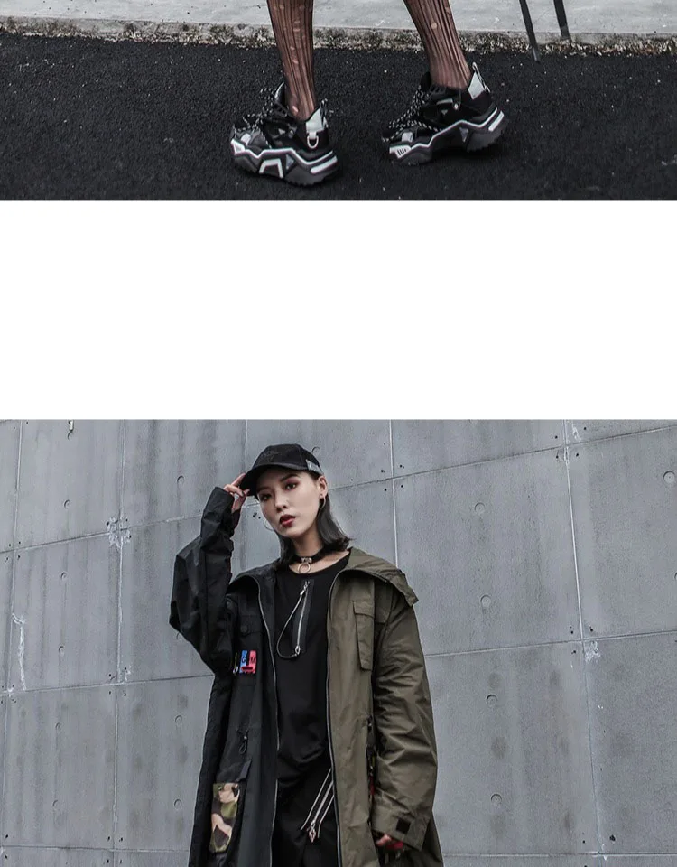 XITAO хит цвет аппликации тренч для женщин Корея мода пэчворк богиня Вентилятор карман прямой с капюшоном воротник пальто GCC1463