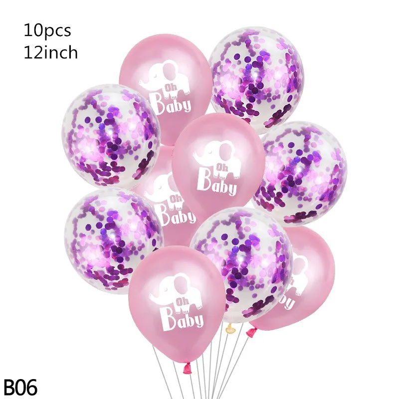 Baby Shower вечерние Декор Фольга воздушный шар в виде симпатичного слона, одноразовая посуда Бумага пластины чашки для мальчиков/девочек День рождения украшения - Цвет: b06