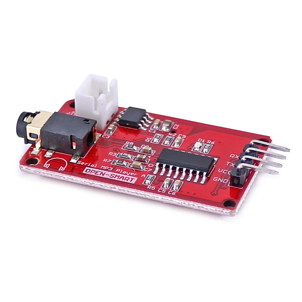 Audio Player Module MP3 Music Player UART Serial Module with Speaker Onboard Monaural Amplifier Speaker Socket to Play MP3 WAV Audio for Arduino