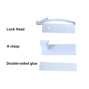 

4 Pcs Adhesive Baby Safety Protection Cabinet Lock Invisible ABS White Home Easy Install Multifunction Door Drawer Latch
