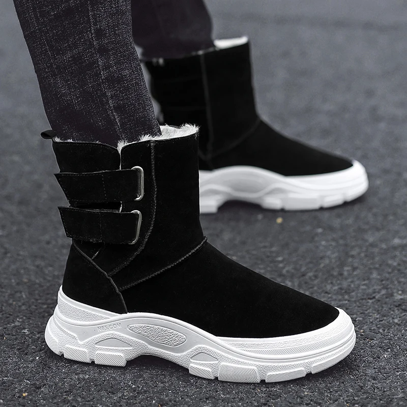 Botas Masculina/мужские ботинки; безопасная обувь из натуральной кожи; высококачественные винтажные зимние ботинки в британском стиле; Зимние Повседневные ботильоны на меху