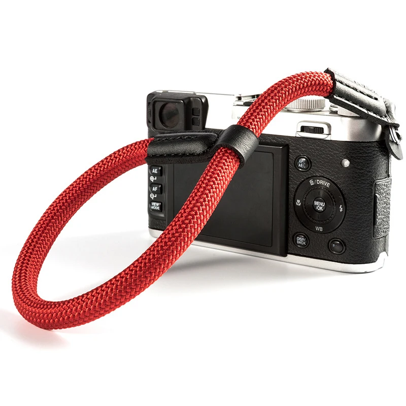 Ручной нейлоновый цифровой Камера наручный ремешок сцепление с поверхностью из Паракорда плетеный браслет для цифровой фотокамеры Fuji X-T20 X-T1 X-T2 X-E3 X-T10 X-H1 X-A2 - Цвет: Красный / розовый