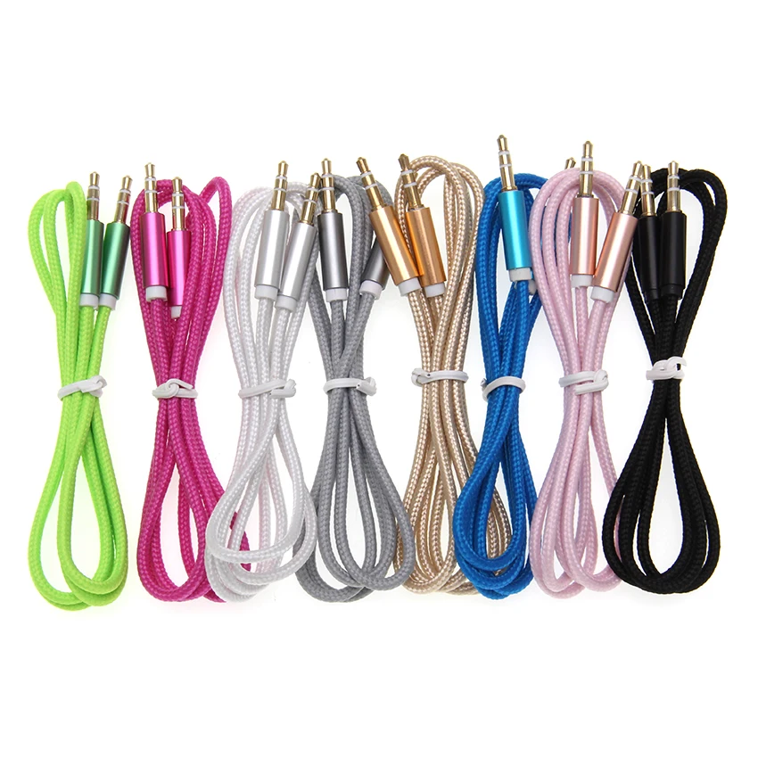 Aux Cable 3 5mm Jack Audio Auxiliary Cables Gold Plug Stereo Car Cord Wire for Headphone Phone PC Speaker Line