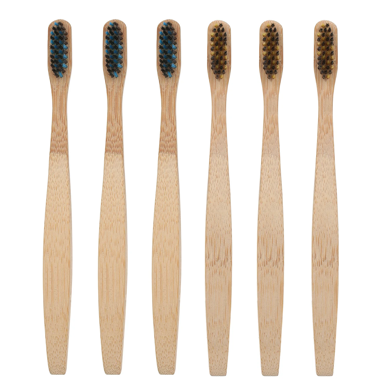 Bamboo Toothbrush with Dense Bristles for Adults Daily& Travel Manual Portable Toothbrushes Set Oral Cleaning Care Tools