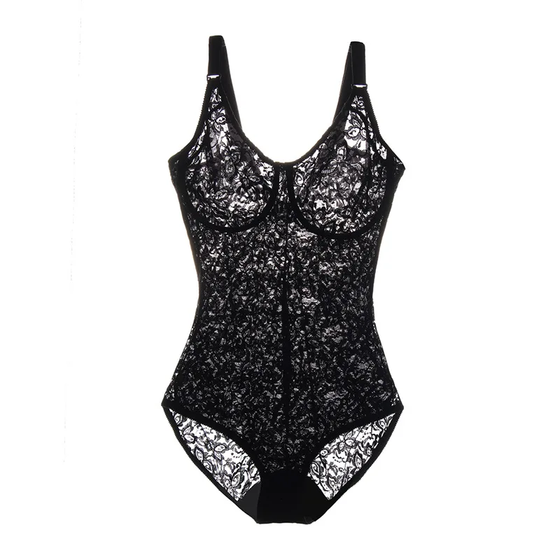 

Lace Slim Shapewear Firm Control Waist Trainer Black Full Body Shaper Bodysuits Tummy Shaper Slimming Underwear for Sexy Women