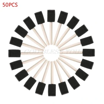 

1 inch Foam Sponge Wood Handle Paint Brush Set Super Value Pack of 50
