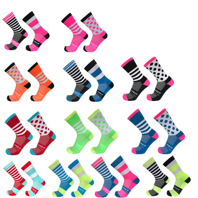 US $2.03 New stripe Dot Cycling Socks Top Quality Professional Brand Sport Socks Breathable Bicycle Sock Out