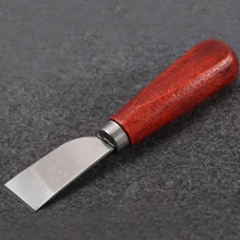 DIY кожевенное ремесло деревянная ручка инструмента из нержавеющей стали кожаный нож для резки кожаная лопатка нож для кожаной работы