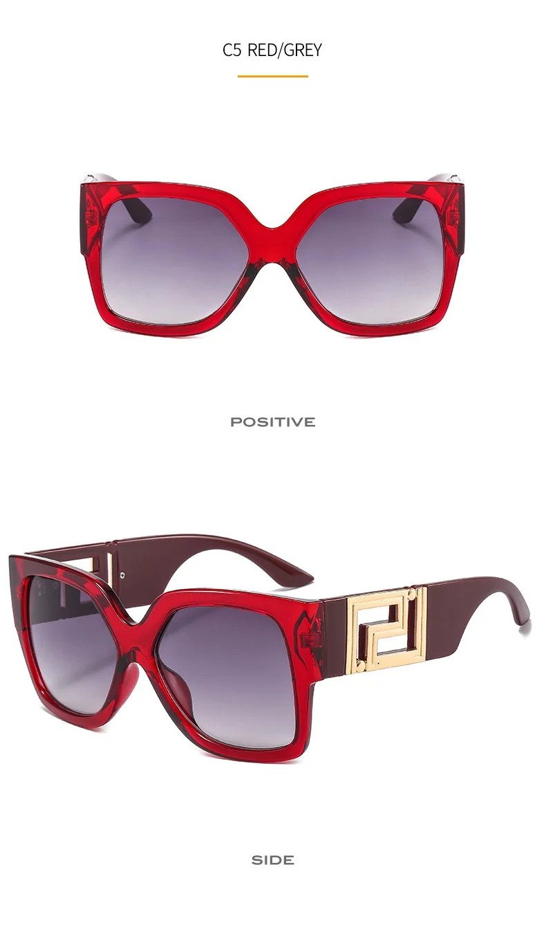 2021 New Fashion Brand Square Sunglasses For Women Vintage Oversized Graident Cat Eye Sun Glasses Female Black Leopard Men Shade big sunglasses for women