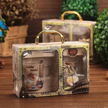 

Fashion 3D Diy Box Ornament Couple Coffee Cup Artwork Drift Bottle Decoration Lamp Birthday Souvenir Gift Lucky Bottle Articles