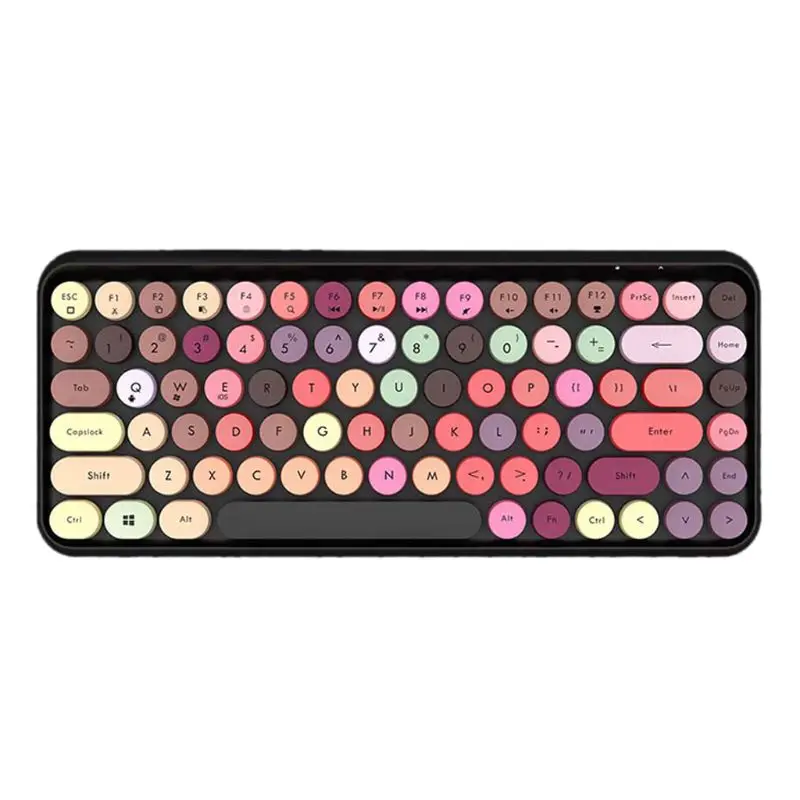 

Bluetooth Keyboard Retro Round Keycap Colorful Plastic Panel Punk Mobile Phone Keyboard