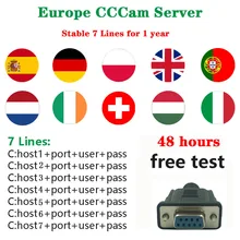 Стабильный Европейский CCCam cline сервер для 7 линии Испания протугал Польша Италия Поддержка DVB t2 DVB-S2 телеприставка с CCCam cline