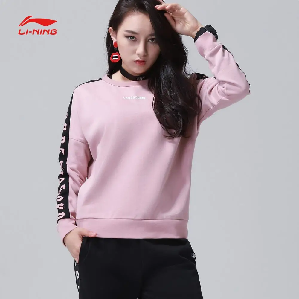 

Li-Ning Women Basketball Bad Five Sweaters Comfort 77%Cotton 23%Polyester Loose Fit LiNing Sports Tops Sweater AWDN262 CJAS18