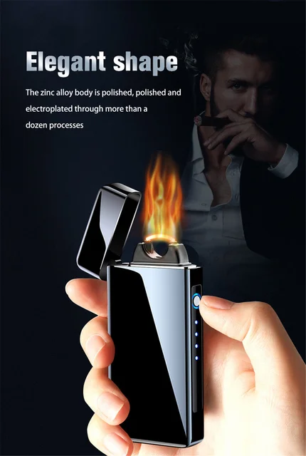 Briquet À Arc Sans Flamme, Mini Affichage De Puissance, Impulsion  Électrique, Bougie Rechargeable Usb, Cuisinière À Gaz, Boîte Cadeau -  Cigarette Accessoires - AliExpress