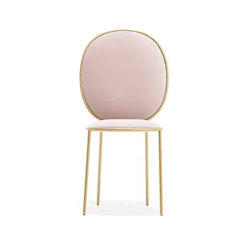 

Nordic Pink Dining Chair Coffee Shop Table Chair Dining Chair Hotel Stool Princess Metal Chair Adult Chair Back Stool