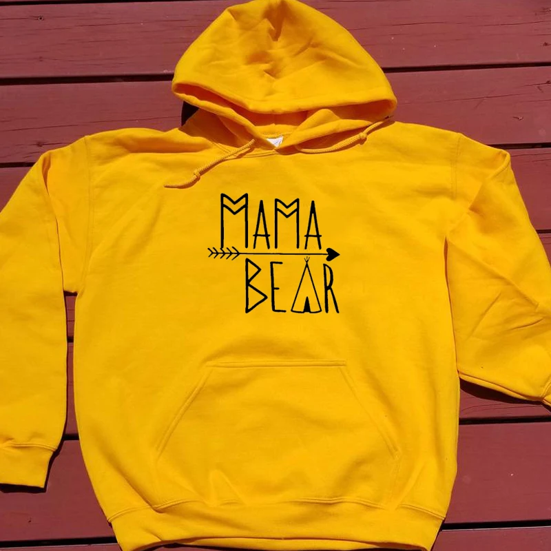 Mama Bear толстовки Эстетическая мама сила женская одежда мода уличная Девушка пуловер стрела забавные осенние наряды Прямая