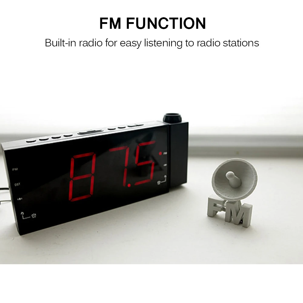 Digital Alarm Clock Projection With Time And Temperature Double FM2 Radio | Дом и сад