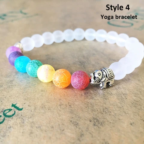 Chakra Stone Yoga Bracelet Reiki Healing Crystal Natural Gemstone Braided Rope Bracelet for Women Girls Jewelry Accessory