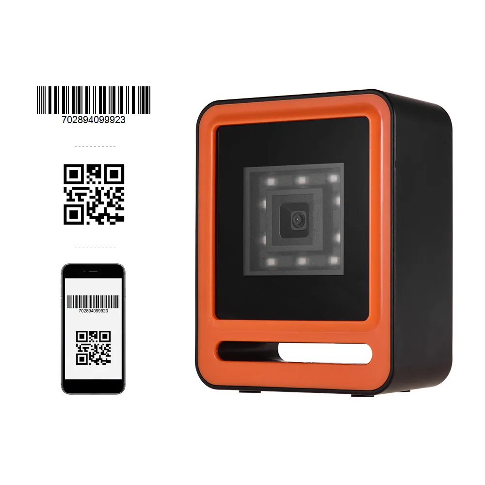 Aibecy Hands-free USB проводной 1D 2D QR сканер баркодера Настольный многонаправленный считыватель штрих-кодов для супермаркет, розничная торговля