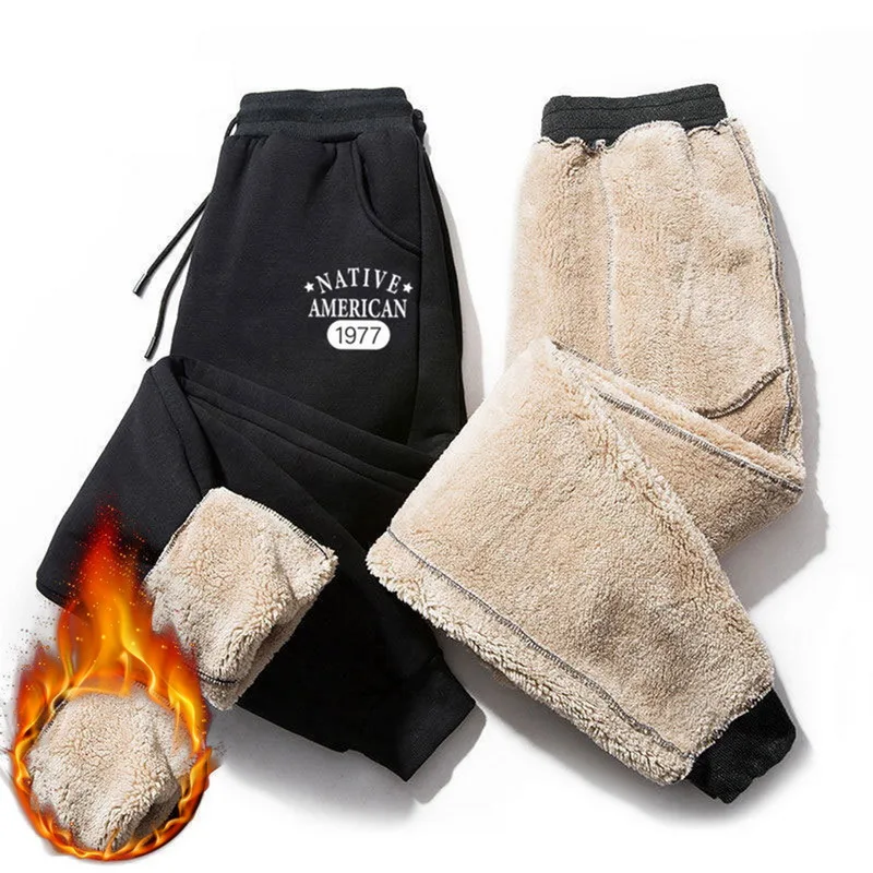 PUIMENTIUA M-3XL Men's Winter Pants Sports Warm Sweatpants Male For Jogging Plus Big Size Fleece Clothing Trousers Joggers fishing pants Sweatpants