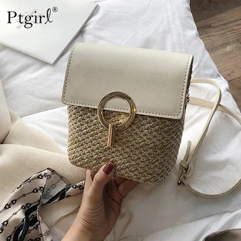 

Straw Bucket Bags For Women 2019 New Fashion Crossbody Bag Ptgirl Women Shoulder Beach Bags sac femme besace schoudertas dames