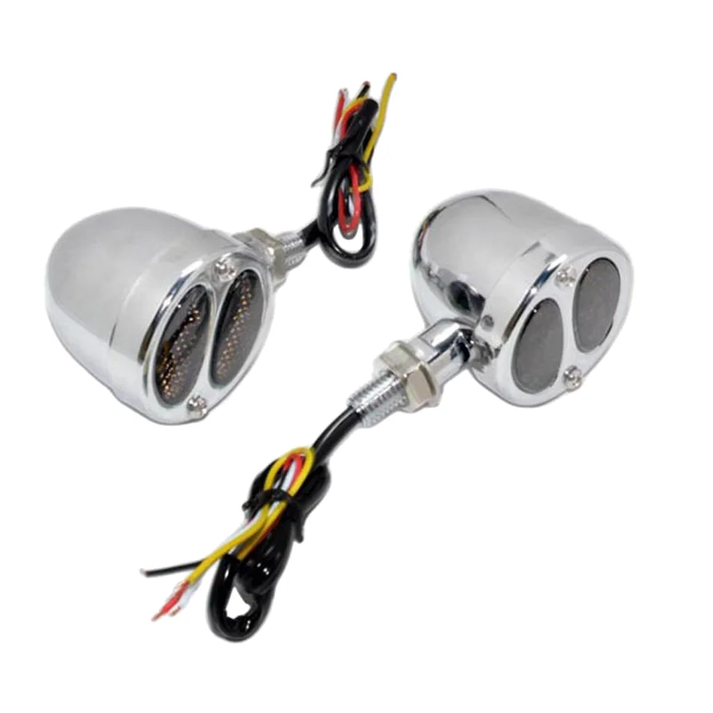 Silver LED Turn Signal Indicator for Motorcycle Scooter Quad Dirt Bike