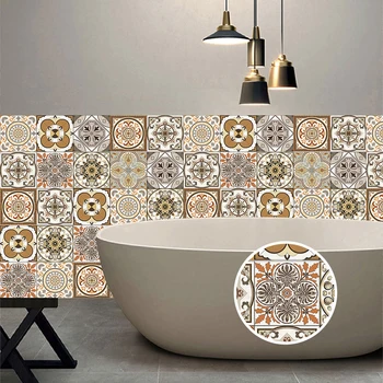 10152030cm Retro Strip Tiles Wall Stickers Bathroom Kitchen Stairs Tile Ceramics Decoration Wallpaper Peel Stick Art Mural
