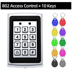 Weather - Resistant RFID Access Control Keypad with Electronic Lock System and Keychains (B02 with 10 Keys)