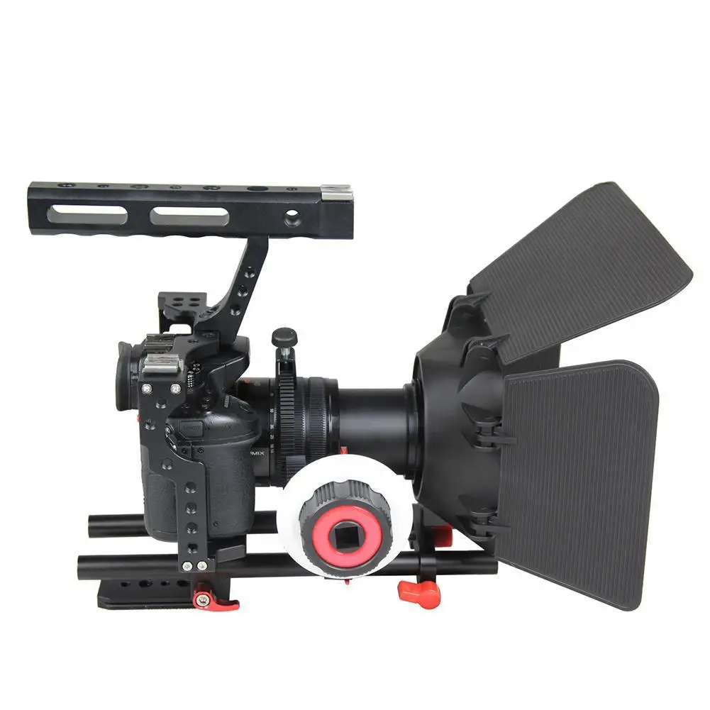 

Aluminum Alloy Camera Cage Video Stabilizer Video Cage Kit with Matte Box and Follow Focus for Sony A7 A7II A7r A7s II