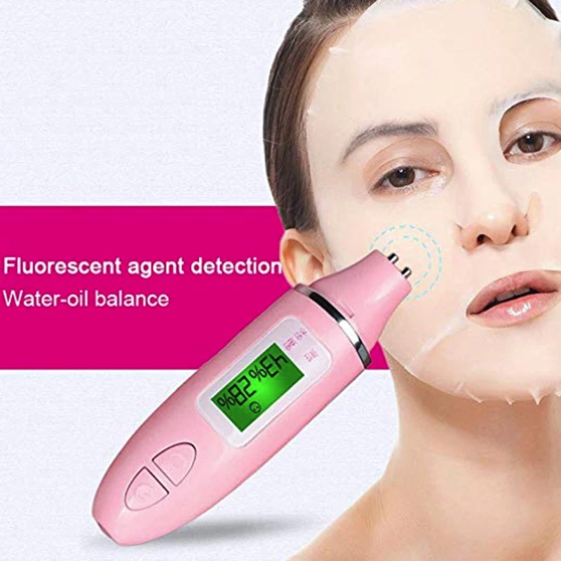 

Tourism Oil Content Beauty Instrument Digital Skin Moisture Detector White Pink Skin Tester Skin Analyzer Aqueous Powder