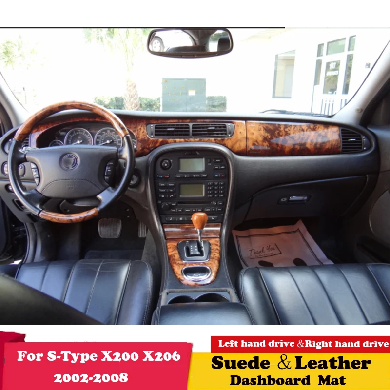 

Кожаный коврик для приборной панели Jaguar S-Type X200 202 204x206 2002-2008, коврик для приборной панели, коврик, аксессуары для стайлинга автомобиля, замша