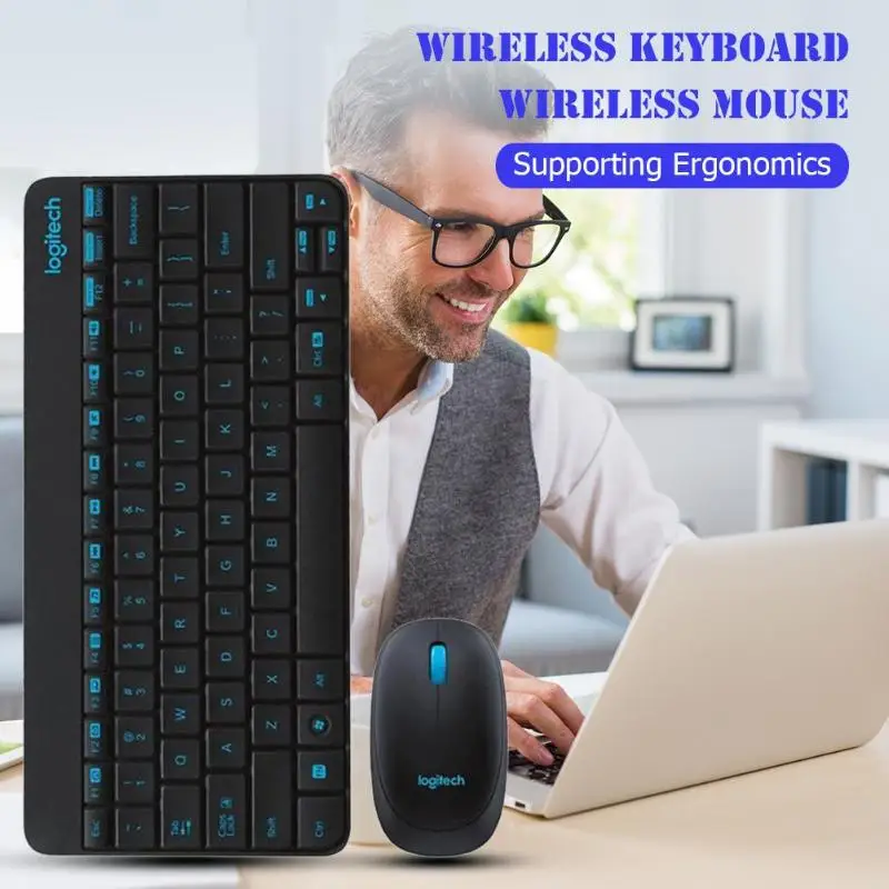 Logitech MK245 w/USB приемник Nano Беспроводная мини клавиатура мышь комбо 1000 точек/дюйм