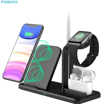 

FDGAO 10W 3 in 1 Qi Wireless Charger Dock Station For Apple Watch Series iPhone 11 X XS MAX XR 8 Airpods Pro Fast Charging Stand